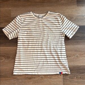 KULE The Modern tee in Cream/Navy Pinstripe